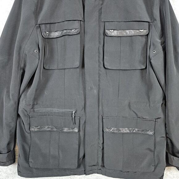 Calvin Klein Black Size L Chore Jacket/Coat Parka With 4 Front Pockets SPLOTCHES - Picture 2 of 16